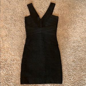 COPY - Bebe black metallic bandage dress